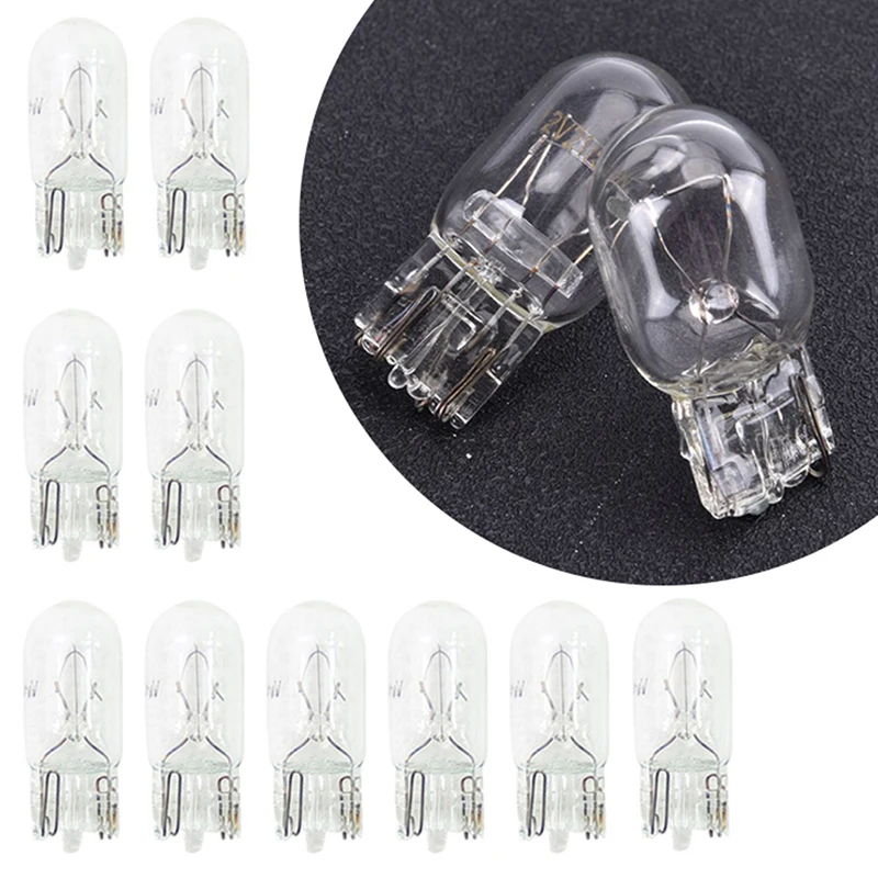 New 10pcs Car T10 Halogen W5W 12v Auto Lamp Bulbs Instrument Light Reading Lights Clearance Lamp Car Interior Light High Quality