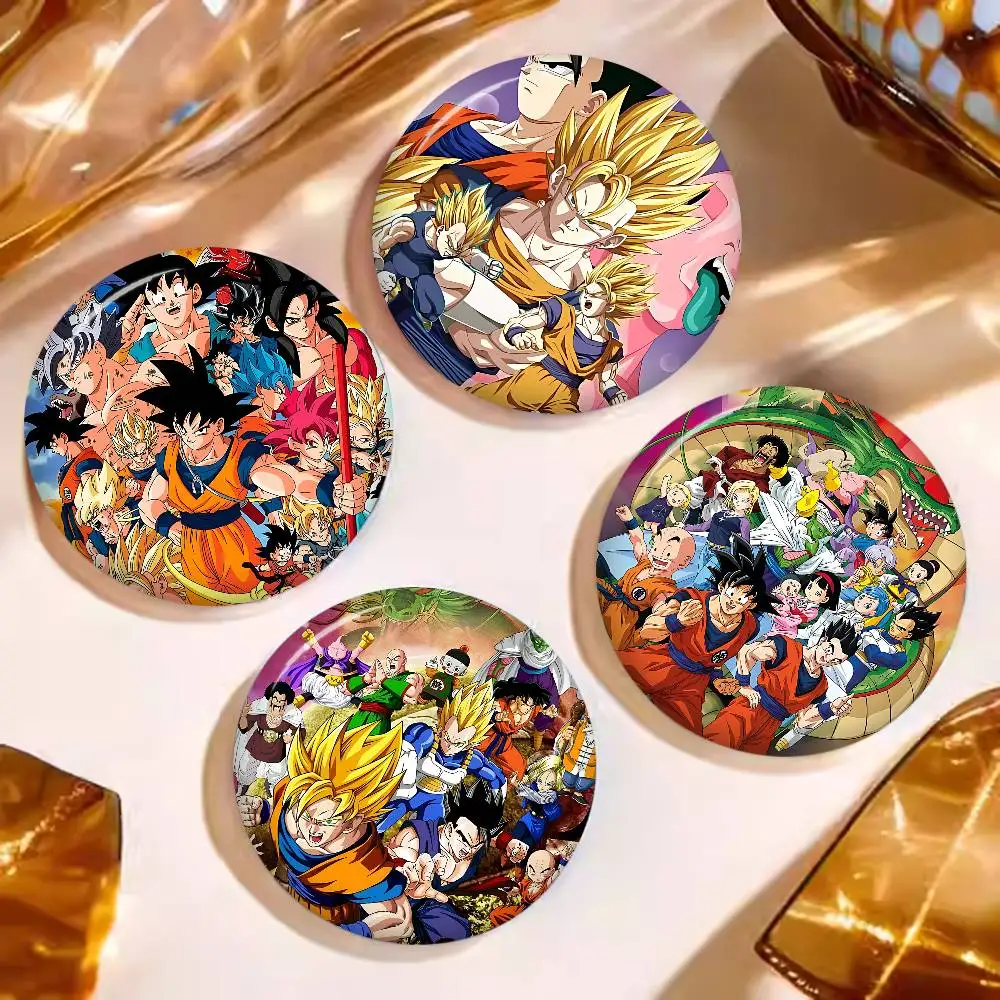 D-DragonS cartoon ball 32/44/58mm Round Cartoon Brooches Handmade Pins for Backpack Jewelry Accessories Gifts Creative Badge