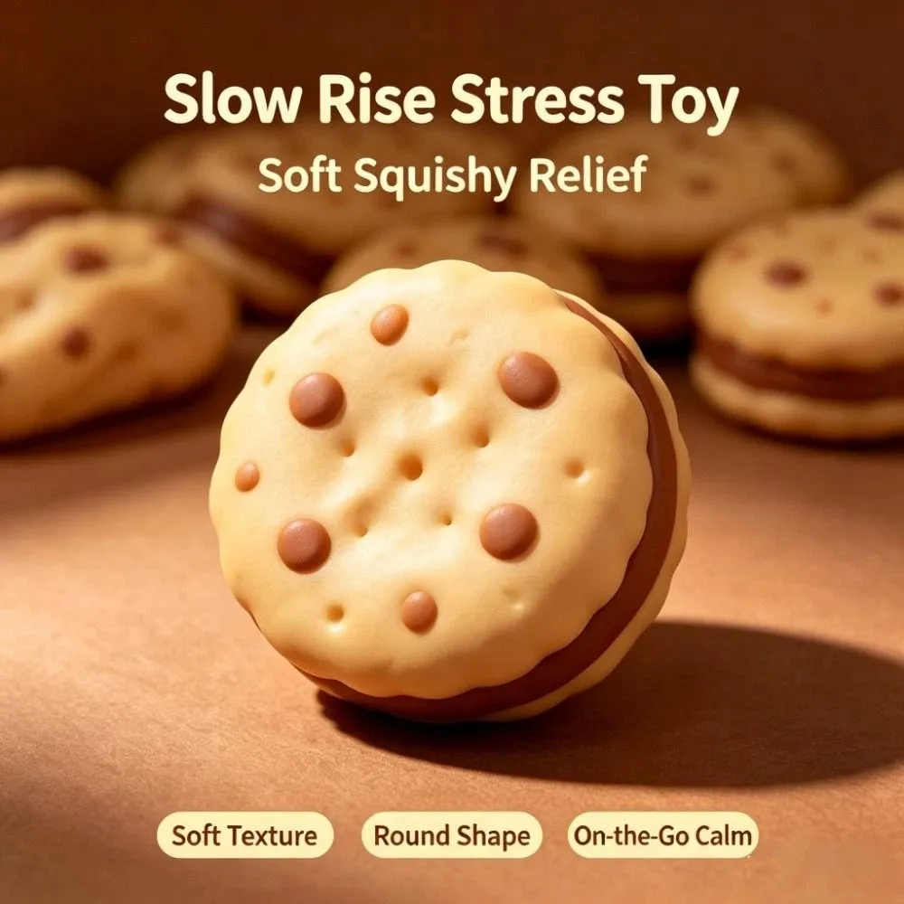 Crunchy Chocolate Cookie Squeeze Moldable Sound Effects Crackling Cookie Squishy Hand Relax Diy DIY Empty Ball Skin