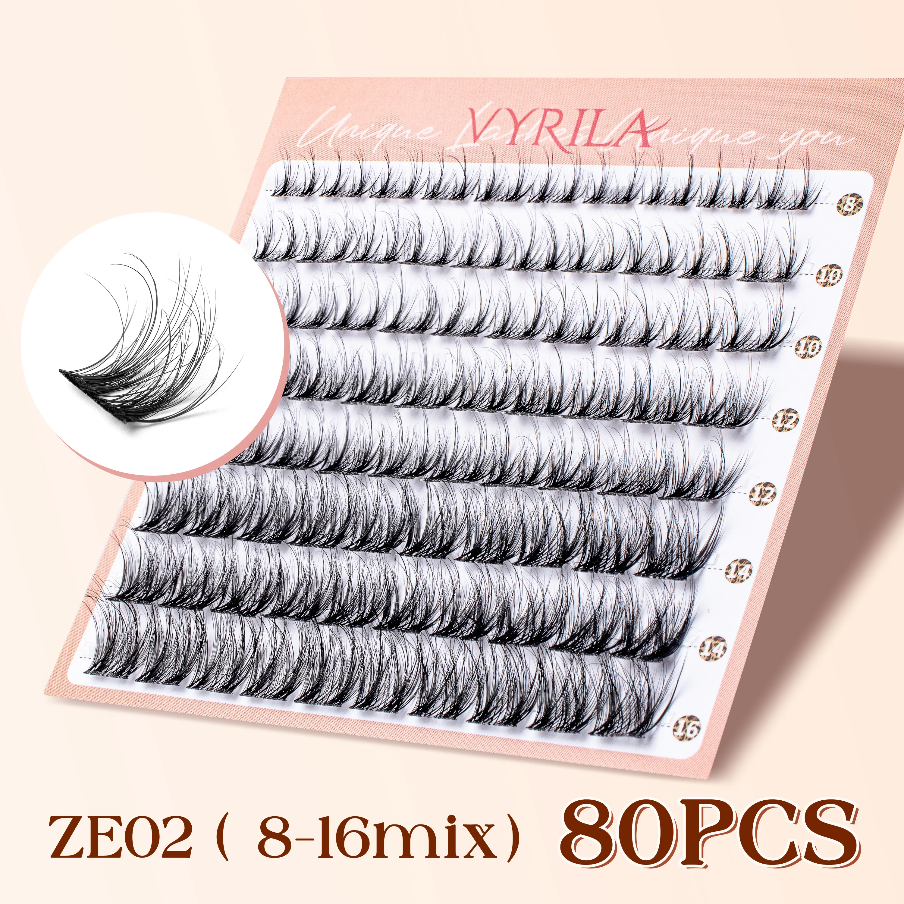 Wimperncluster 0,05 mm PBT-Faser-Wimperncluster 0,1 mm Superfeine Invisiband D Curl Diy Wimpernverlängerung 8–16 mm einzelne Wimpern