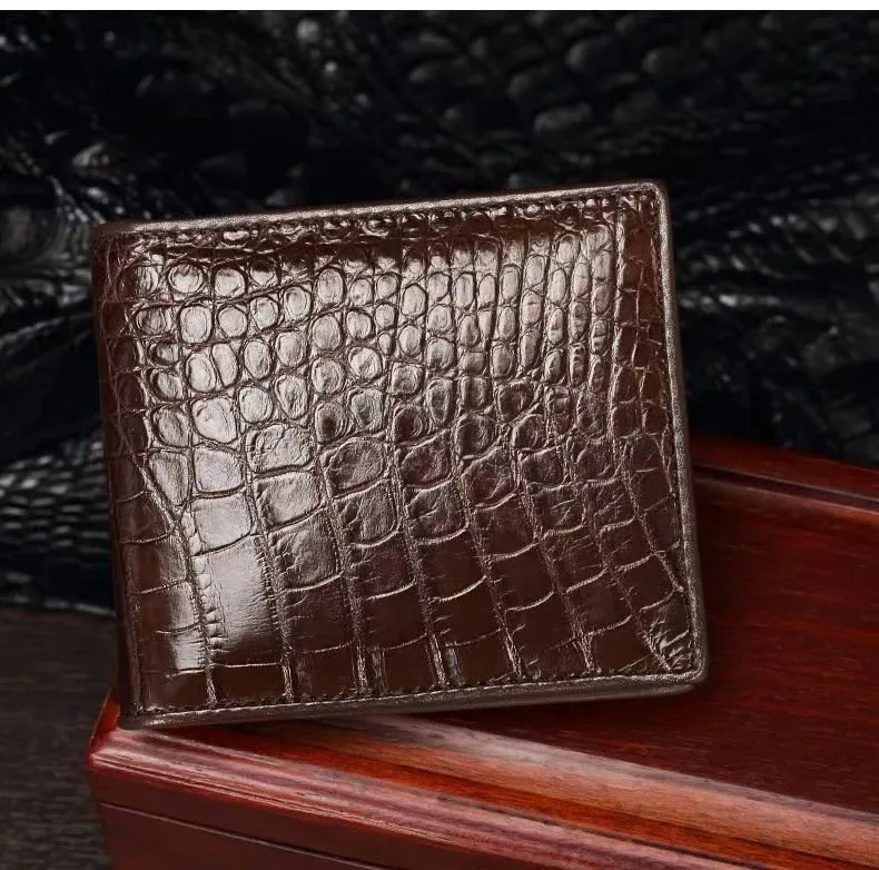 

2026 New Fashion Business Men's Alligator Wallets Real Crocodile Genuine Leathe Wallet Boy Brand Luxury Card Holder Purse