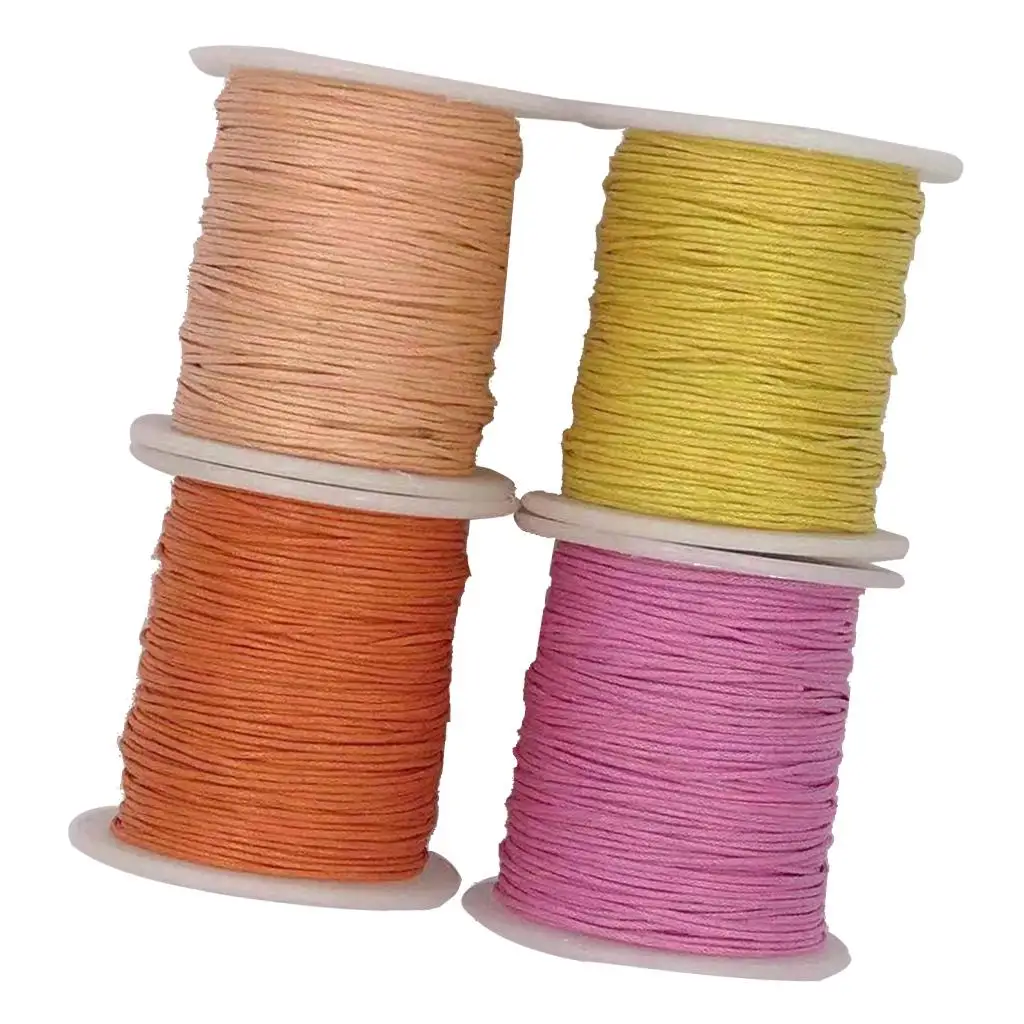 4 Rolls 1mm Width Jewelry Making Beading Crafting Macrame Waxed Cord Thread, 80 M Each Roll