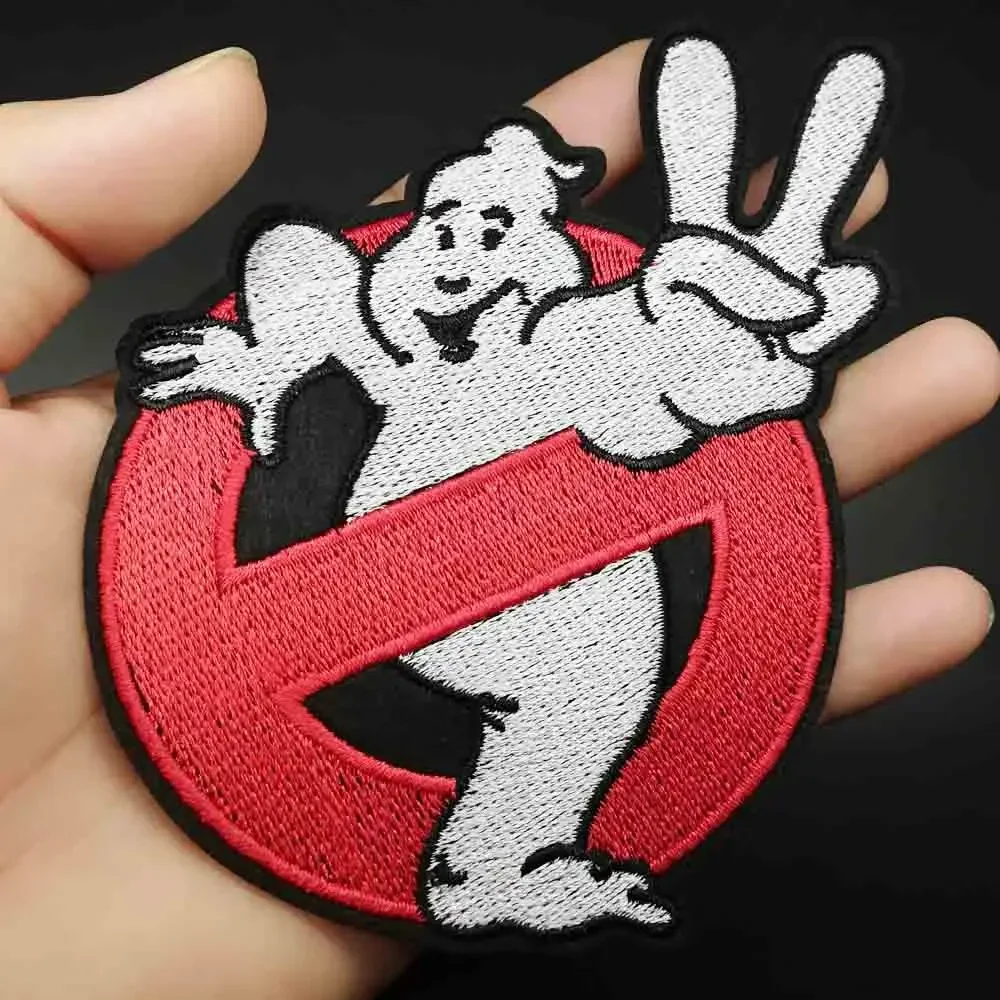 Ghostbuster Tactical Embroidered Patches Iron on Punk Patch for Clothes Stickers Horror Movie Morale Badge Backpack Accessory