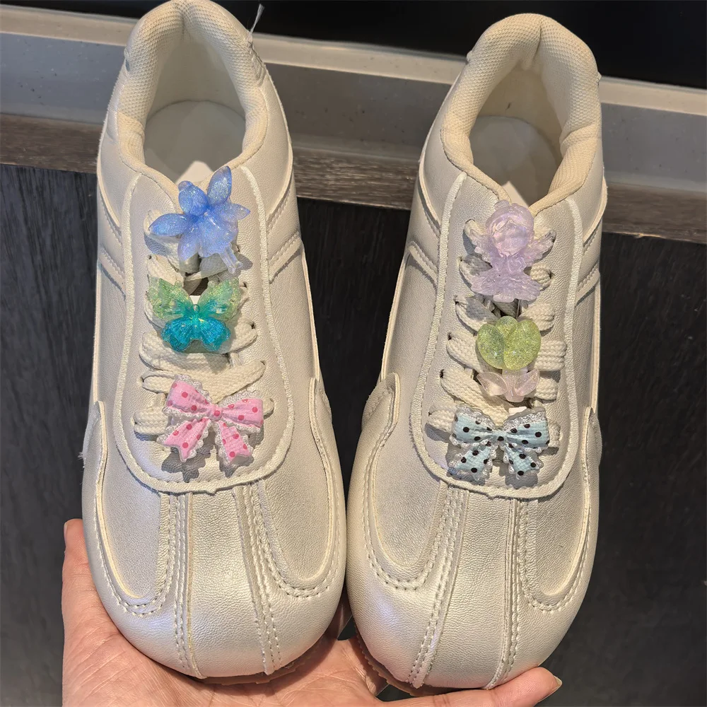 Kids Acrylic Shoe Charms Fairy Tulip Flower Gradient Butterfly Glitter Colorful Decor for Princess Sneakers Premium Quality