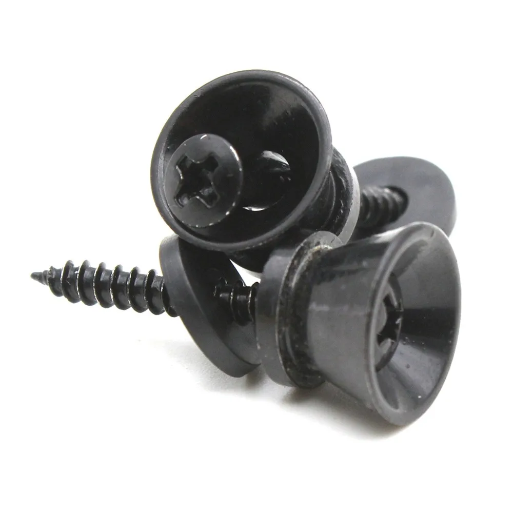 6PCS Universal Metal Material Guitar Strap Lock Pins Black Color Guitar Strap Buttons Strap Lock Pegs Electric Guitar Use