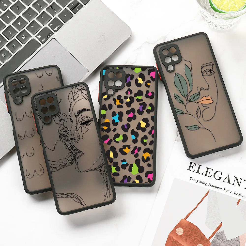 Coque rigide mate pour Samsung A53 A54 5G A34 A33 A32 A14 A13 A55 A35 A05s A23 A22 A21s A52 A73 A72 A71 A70 A51 A50 Fundas