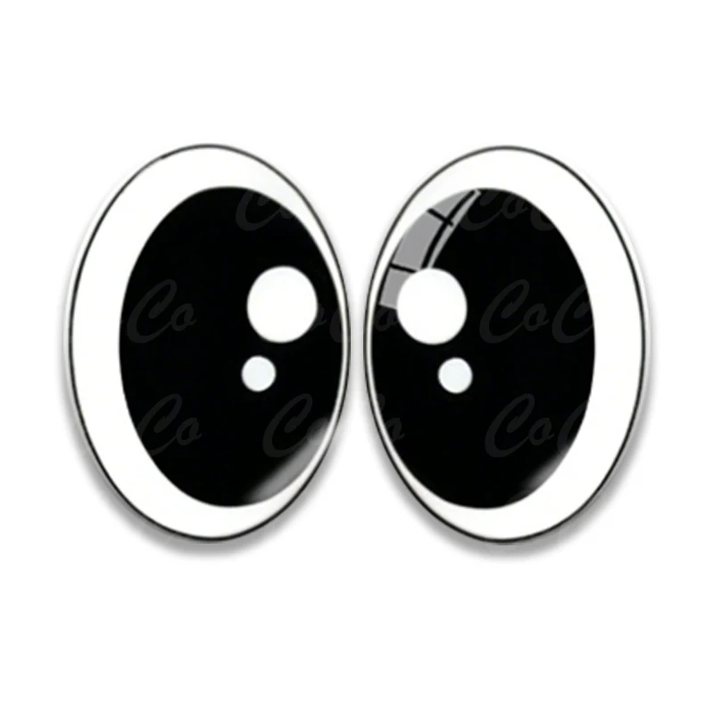 6pairs Cartoon Doll Blue Eye Cute pupils 8x10mm 10x14mm/13x18mm/18x25mm Oval photo glass cabochon demo flat back Making findings