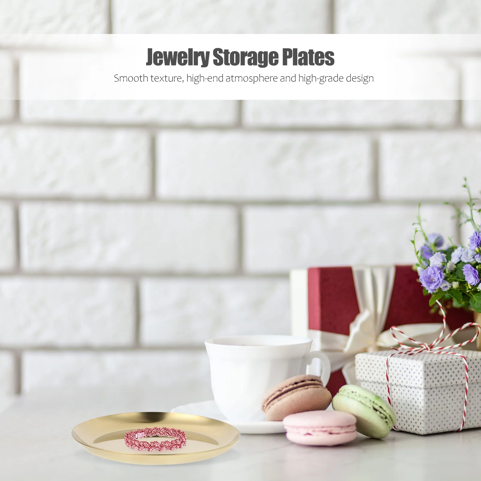 

2pcs Stainless Steel Soap Holder Nordic Style Plate Jewelry Storage Tray Multipurpose Home Decor Rustproof Storage Plate