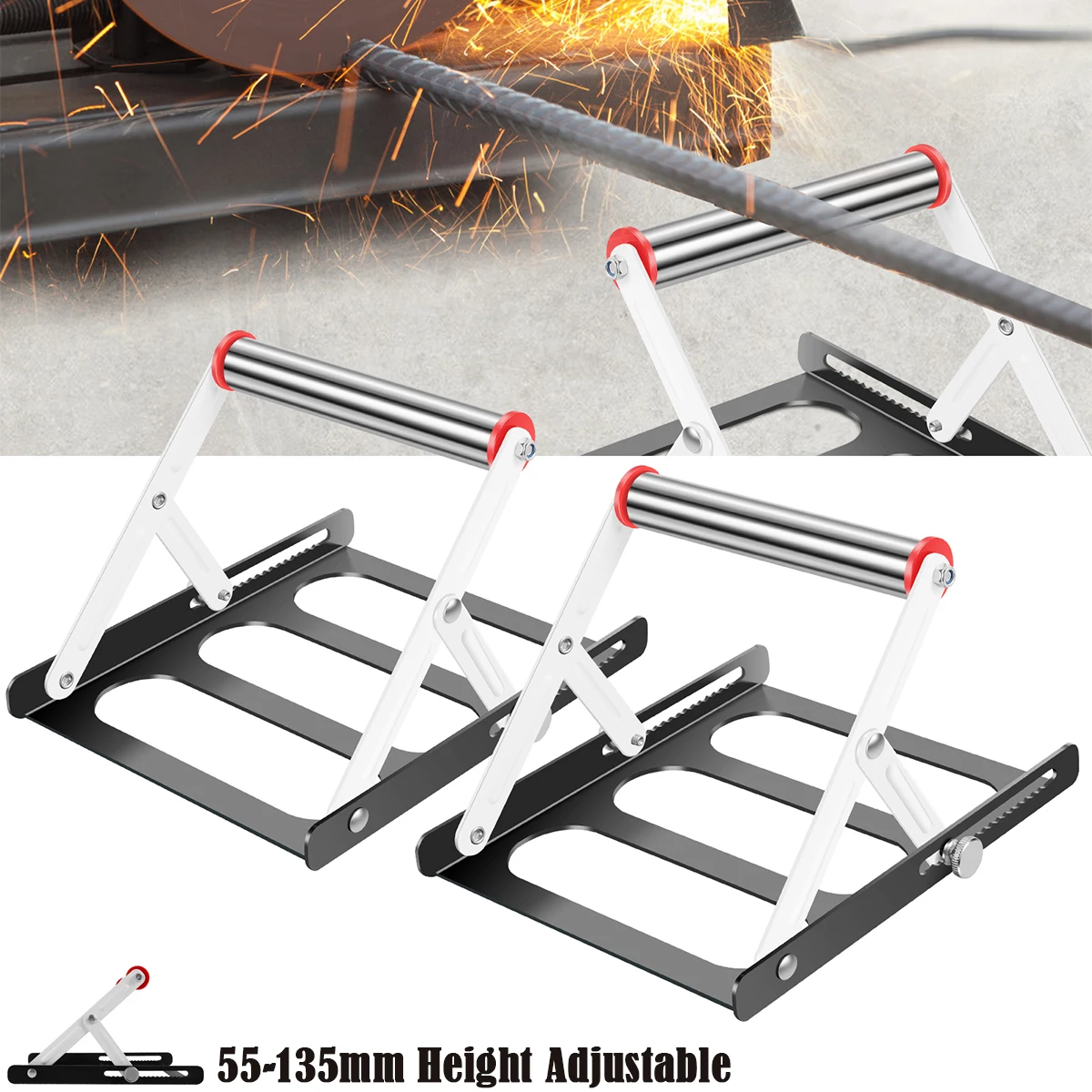 2Pcs Cutting Machine Material Rack 55-135mm Height Adjustable Workbench Lift Support Frame Foldable Table Saw Bracket