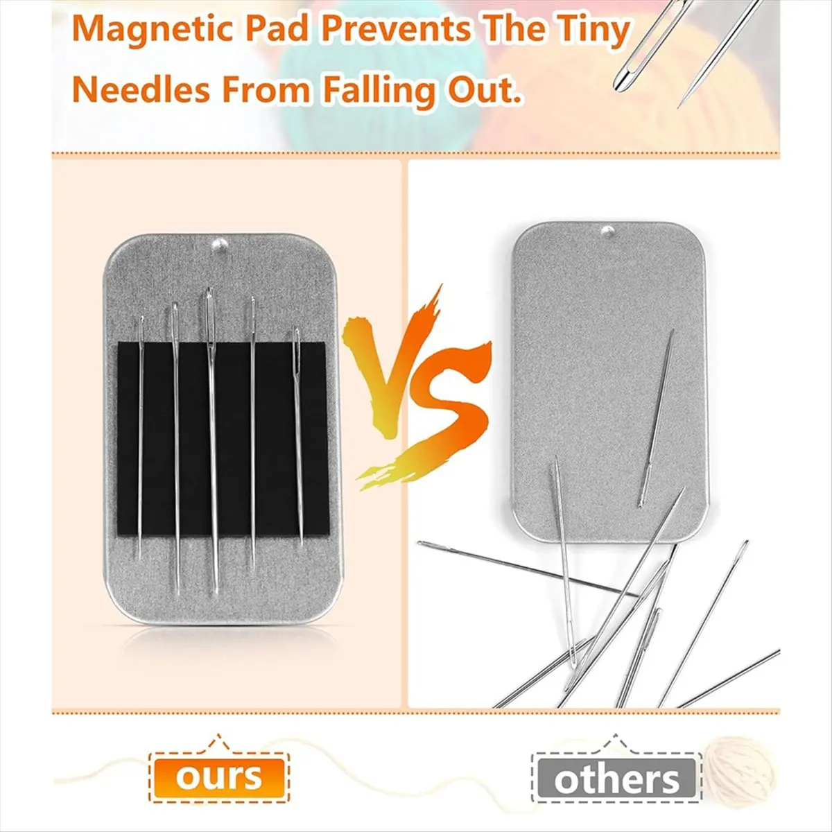 【POPULAR PICK】80 Pieces Sewing Needle Set, 8 Sizes Stainless Steel Needles with Threader & Magnetic Stickers for Embroidery DIY