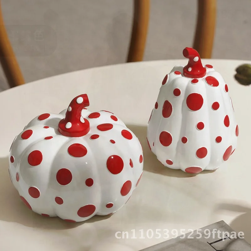 Nordic Art Niche Polka Pumpkin Ornament Resin Abstract Simple Home Decoration for Living Room TV Cabinet Bookcase