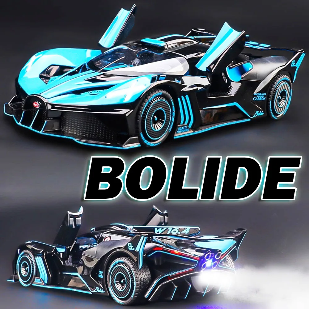 

1:24 Bolide Senna Spray, модель спортивного автомобиля, игрушки из сплава, литой под давлением, откатный звук, свет, двери, открытые, популярные модели суперкар для детей