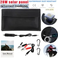 Solar Panel 18V 100W Maximum Power Foldable Solar Panel Bag 28W Rated Power Support QC2.0/QC3.0, MTK PE+1.1, TK PE+2.0 Charging