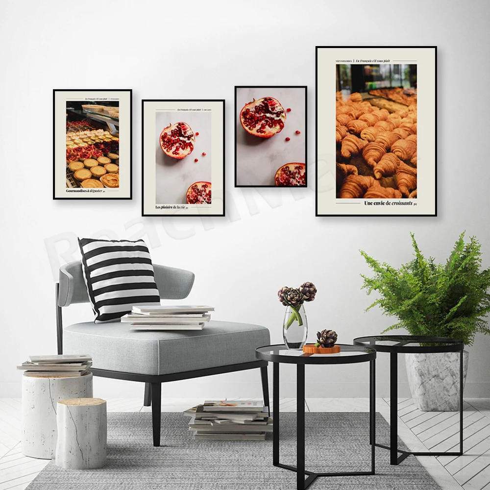 

food art, fruit pomegranate prints, patisserie photography, patisserie prints, printable wall kitchen art deco food posters