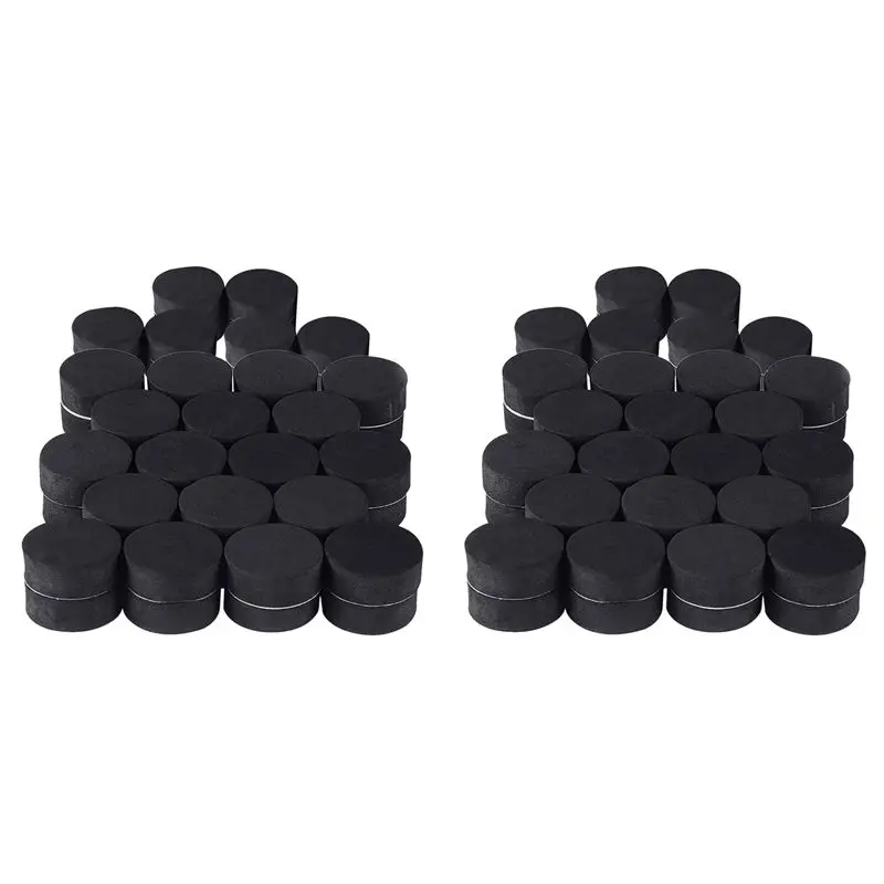 ABSE-48Pcs Flower Plant Pot Feet Risers Natural Rubber Pot Mat Invisible Plant Pots Risers Pad Flower Pot Feet Black