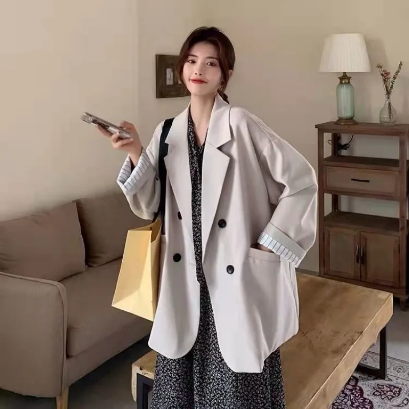 Women Blazer Black Suit Oversized Office Lady Loose Coat Korean Chic Spring Autumn Women Clothing Streetwear Jacket