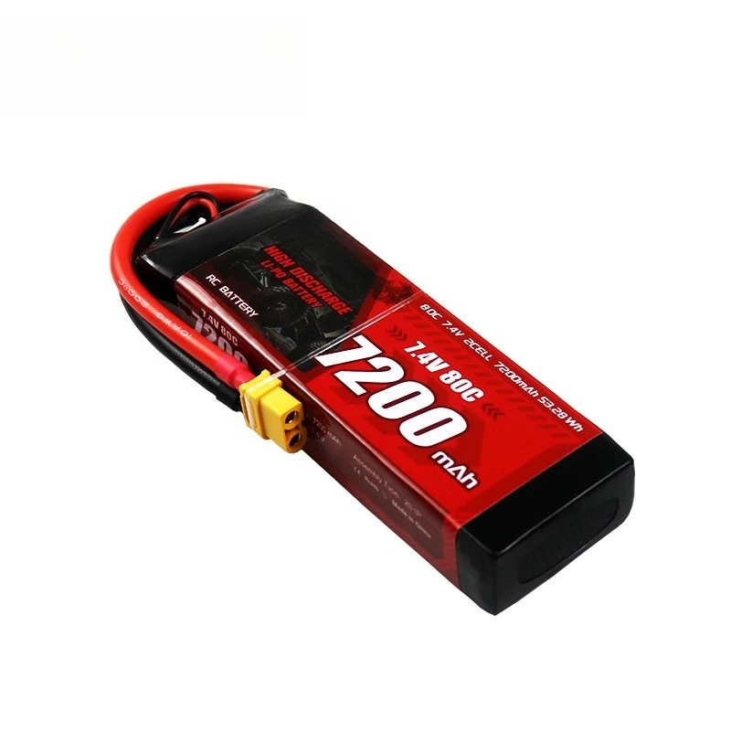 7200mAh 80C 7,4V/2S/modelauto's lithiumbatterij