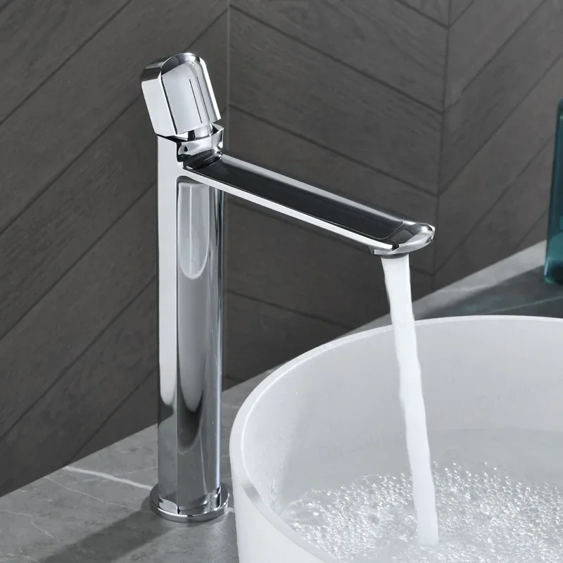 

Luxury Modern Extended Mouth Bathroom Faucet Deck Mounted Washbasin Art Basin Table Wash Modern Luxury Faucet