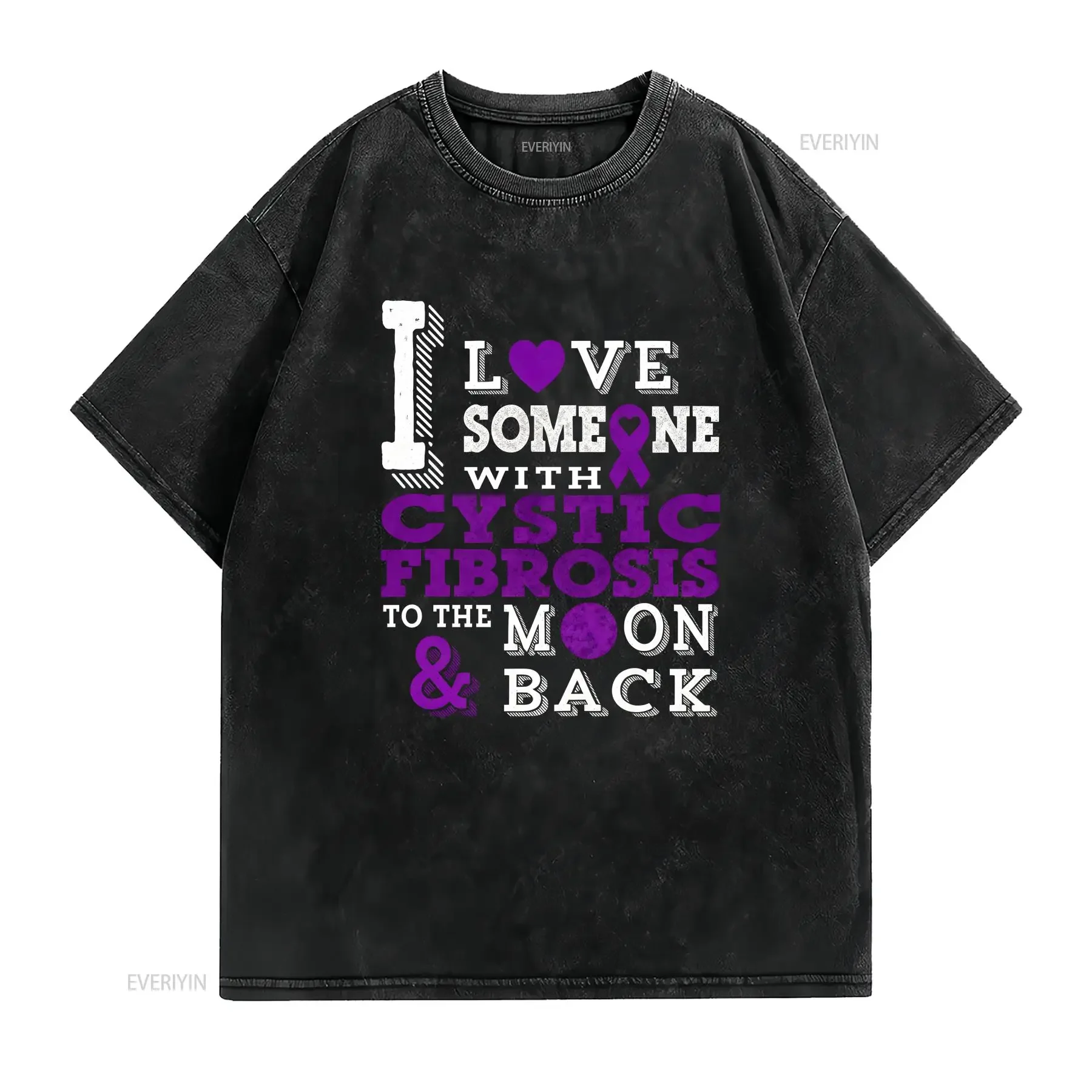 Cystic Fibrosis Awareness I Love Someone With To The T Shirt vintage Washed Soft homme Casual designer clothes fashion