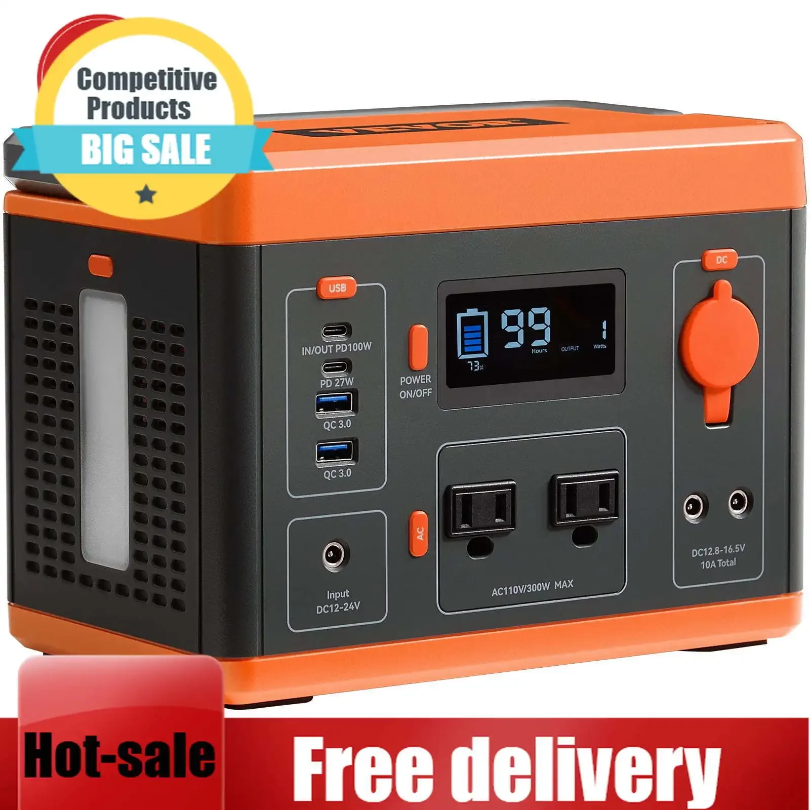 

Home Backup-VEVOR Portable Power Station, 296Wh Solar Generator With 300W Backup Lithium Battery