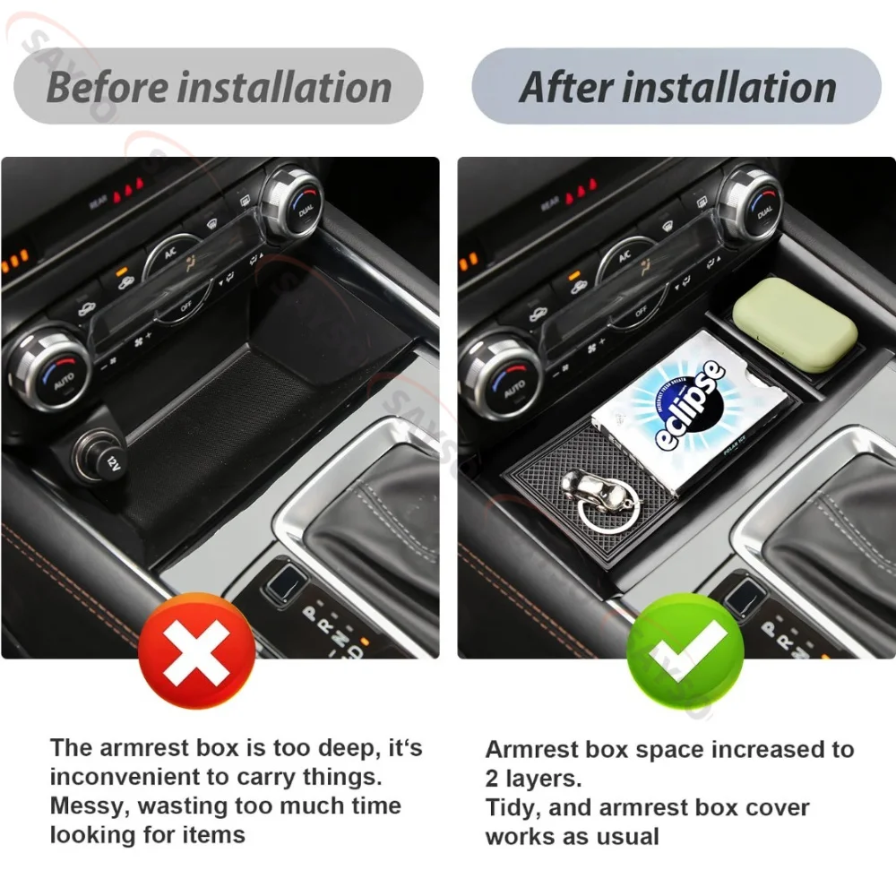 Mittelkonsolen-Organizer vorne für Mazda CX-5 22-25 – Münzhalter, Schalthebel-Organizer, vordere Aufbewahrungseinlagen, Armlehnenbox – Detail 6