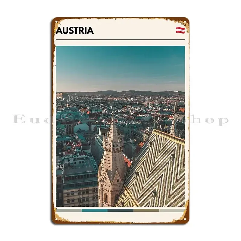 Visit Austria Travel The World Metal Plaque Club Living Room Printed Pub Vintage Tin Sign Poster