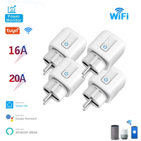 Tuya EU WiFi Smart Socket 16A/20A with Power Monitoring 100-240V Voice Control Plug Compatible with Alexa Google Assistant Tuya