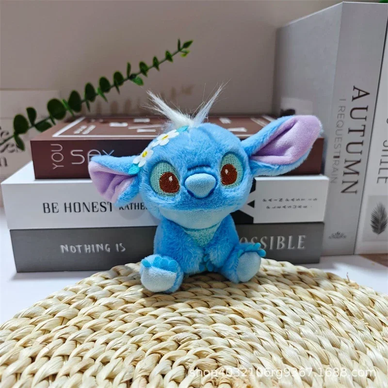 Disney Stitch Plush Doll Keychain Cute Cartoon Angel Fashion Plushie Toys Car Key Ring Backpack Pendant Kids Doll Children Gifts