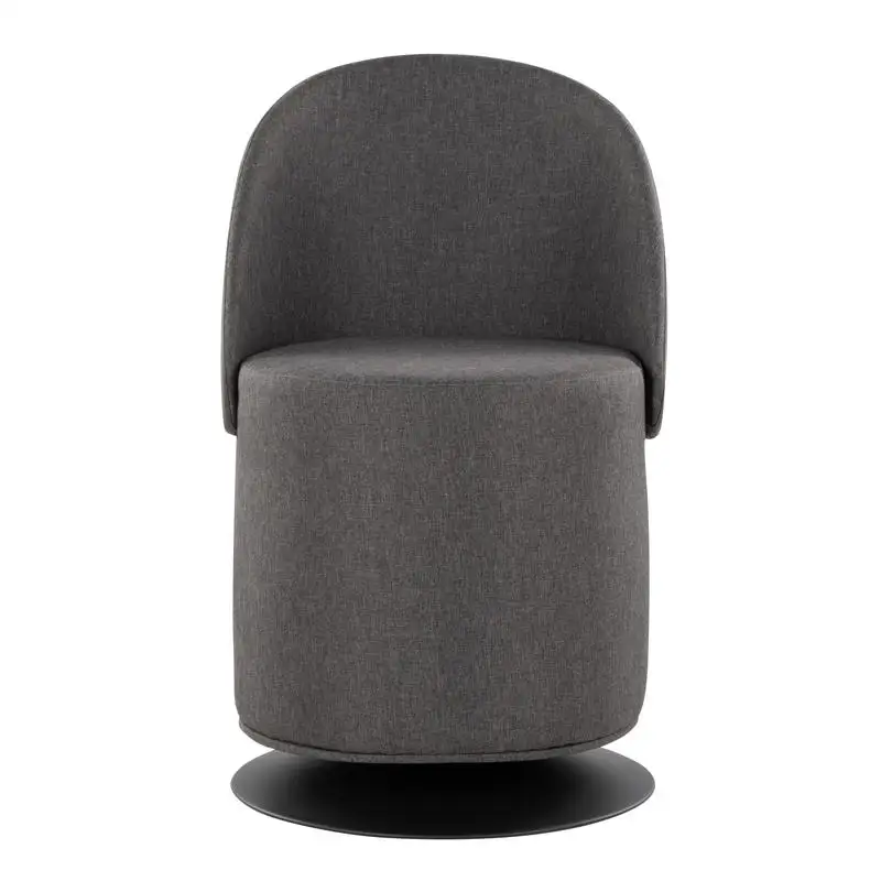 كرسي دوار معاصر مصنوع من المعدن الأسود والقماش الفحمي #5