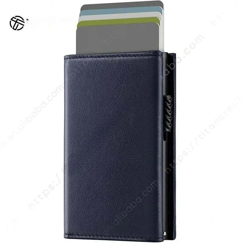 TVC302p Instant Card Access Pop up Wallet RFID Blocking Vintage Real Leather Credit Card Holder for Men