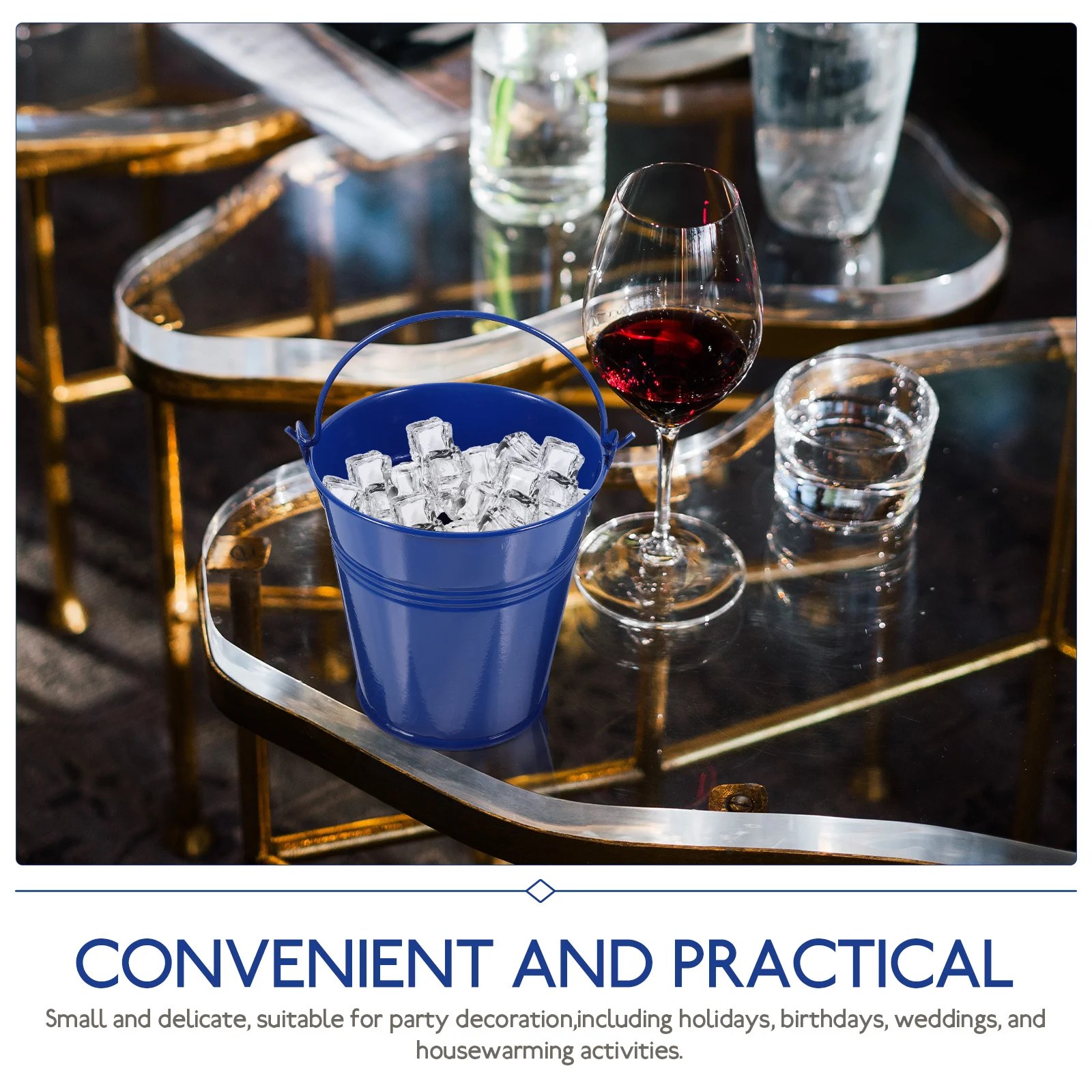 

4Pcs Small Iron Bucket with Handle Plant Metal Holder for Desktop Flowerpot Decoration Tin Buckets for Party Use