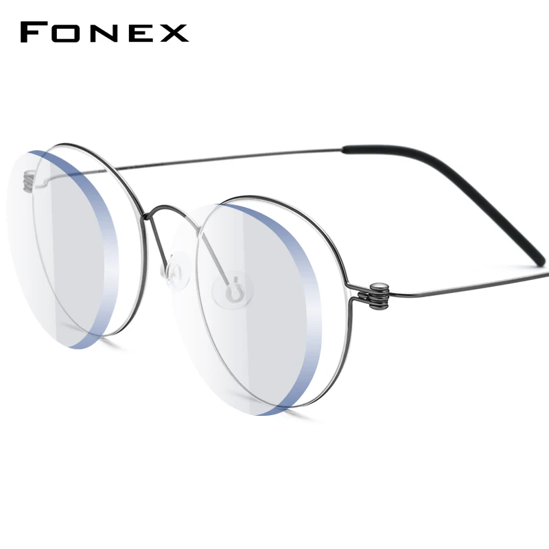 

FONEX Customized Glasses Titanium Eyeglass Frames 2024 New Round Korean Eyewear 7510 (Must Contact Customer Service)