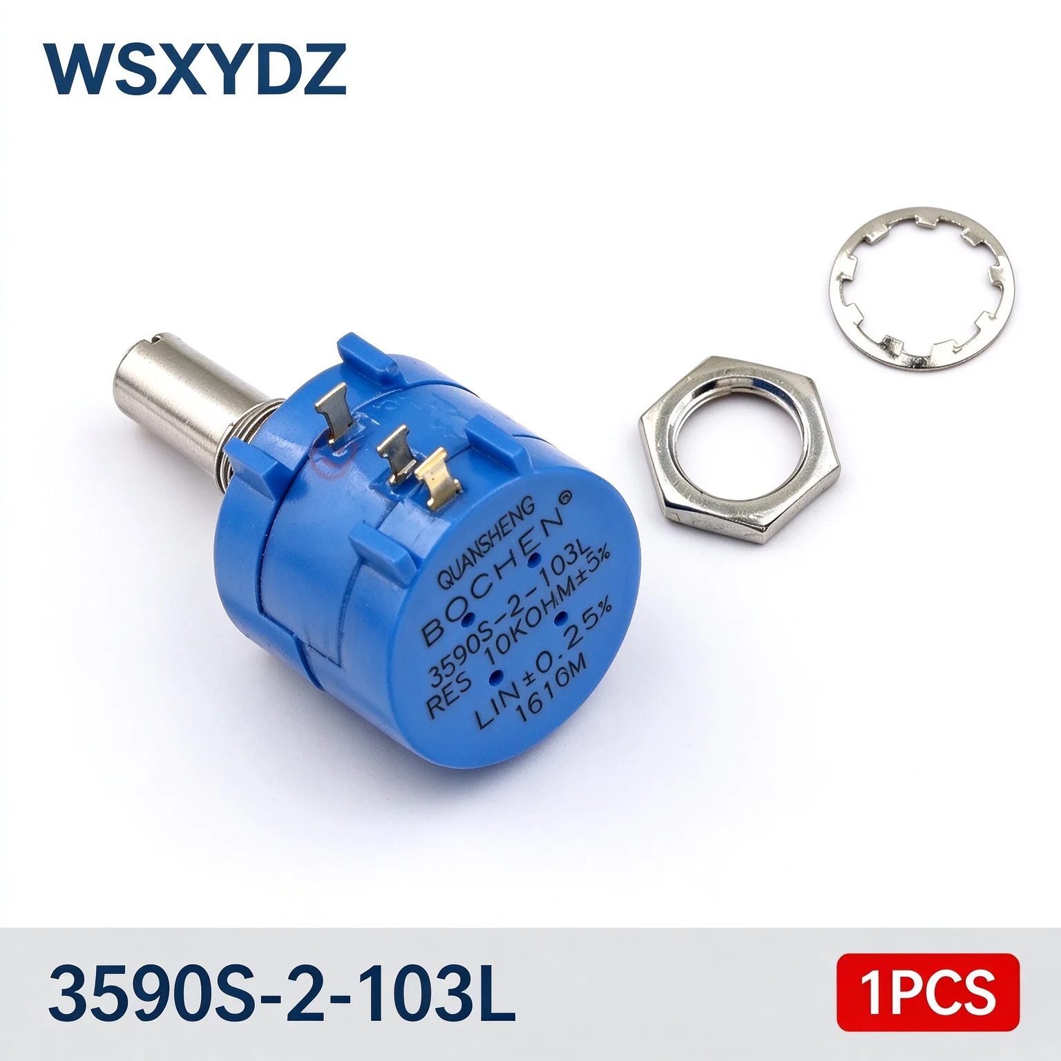 1PCS 3590S-2-103L 10K Ohm 10 Turn Multiturn Precision Wirewound Potentiometer 2W Bushing Mount Through Hole New Original