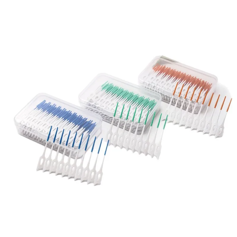 200-Piece Interdental Silicone Brush Dental Picks for Teeth Cleaning Threaded Silicone Toothpicks Oral Care Tools