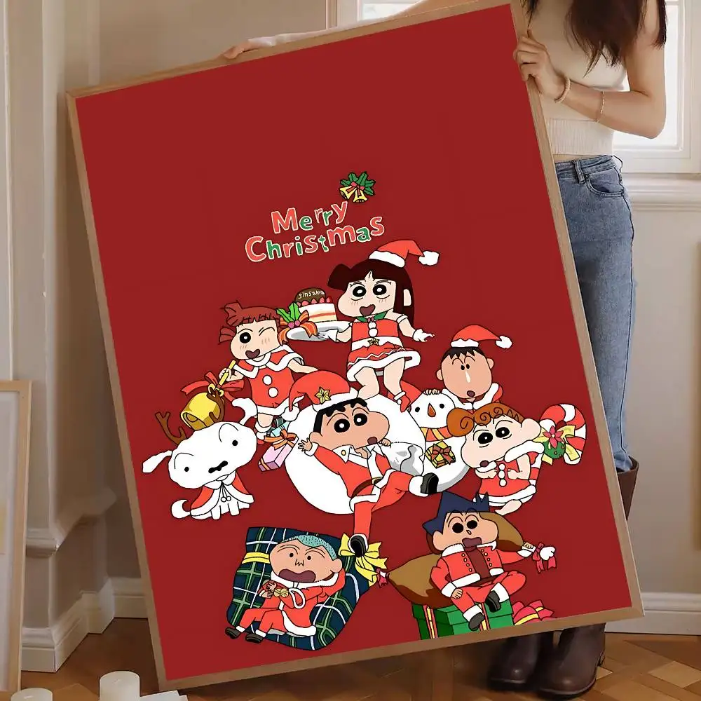 Cute Manga C-Crayon S-Shin-Chans Whitepaper Poster HD Quality Poster Wall Art Painting Study Room Wall Decor