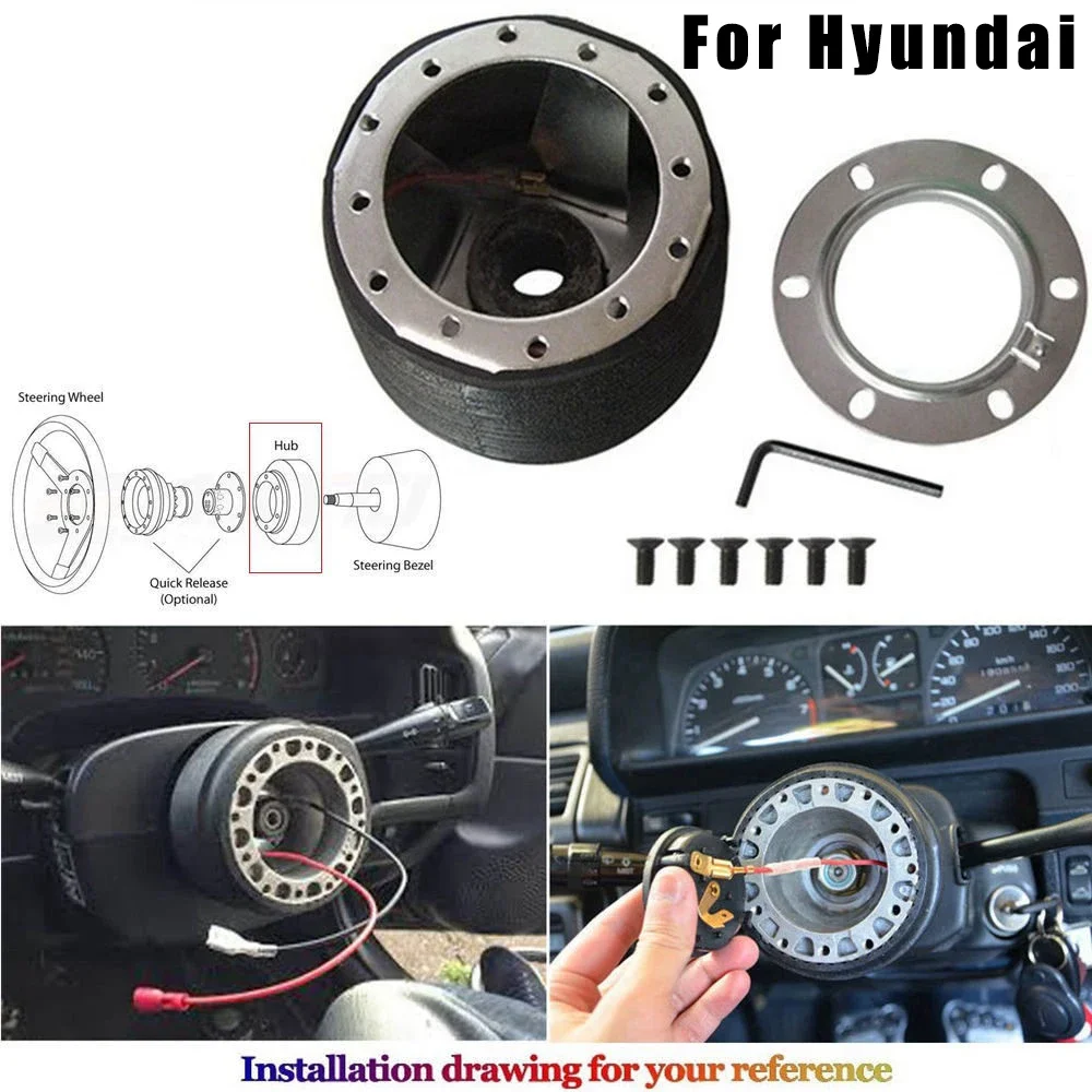 

For HYUNDAI JDM 6 Bolt Hole Racing Steering Wheel Boss Kit Hub Adapter - Performance Car Accessory