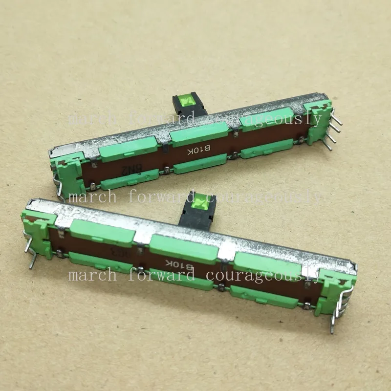10pcs for ALPHA mixer direct-slide potentiometer B10K two-channel volume potentiometer with light indicator 60MM