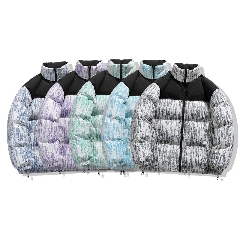 الشتاء الرجال سترة رشاقته الباردة واقية طويلة الأكمام الذكور ملابس خارجية المرقعة الوقوف طوق سستة فضفاضة تنوعا رجل أسفل معطف #5