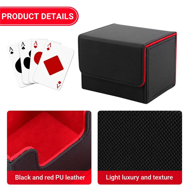 

Card Box Side-Loading Card Box Deck Case For Mtg Yugioh Card Binder Holder 100+