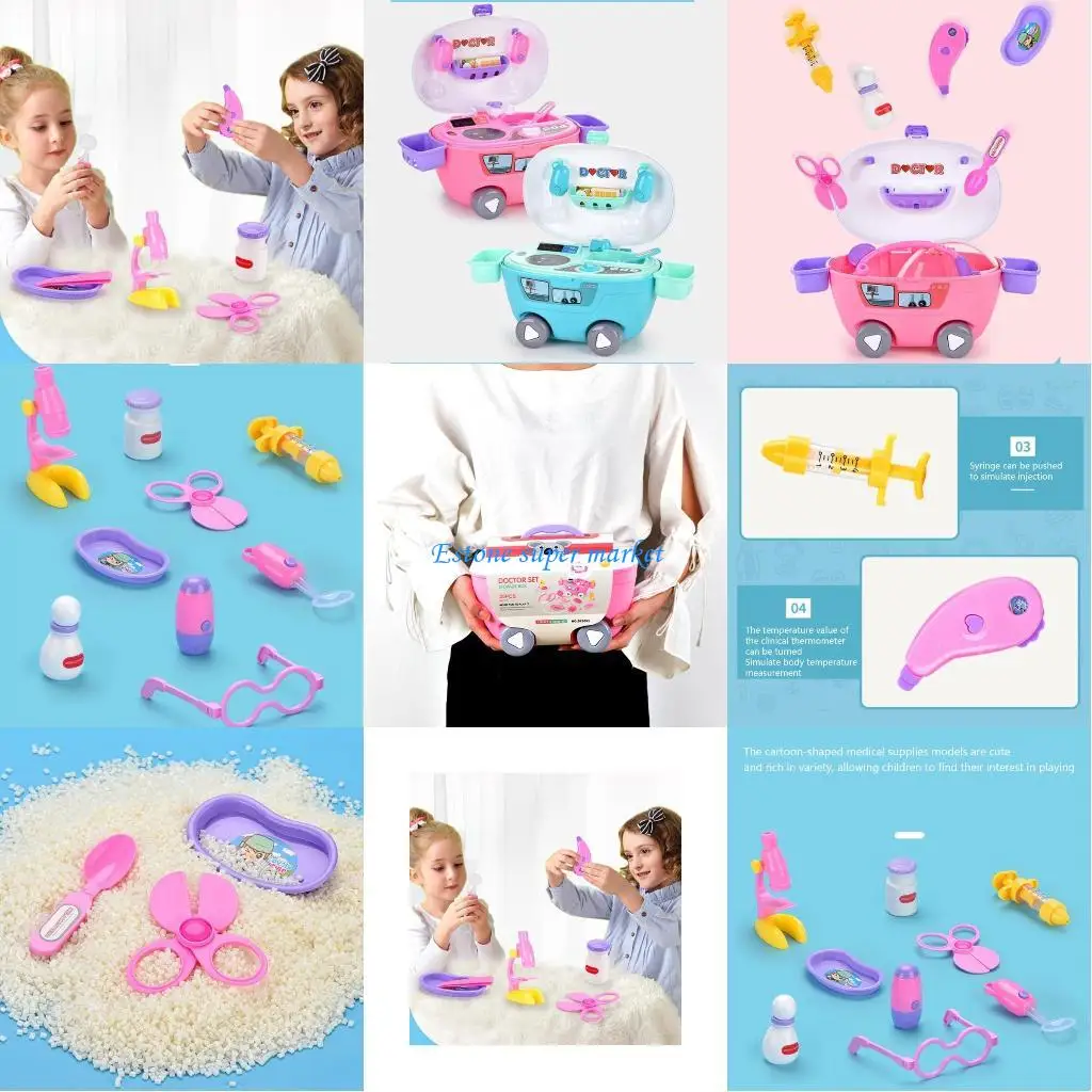 090B Doen alsof-speelset met stethoscoop voor kinderen Dokterrol voor speelkostuums