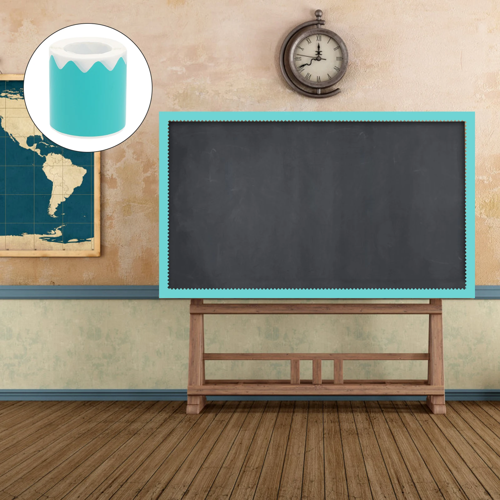 

1 Roll Chalkboard Border Decal Self-Adhesive Bulletin Board Sticker Classroom Wall Trim Decorative Scene Layout Background For