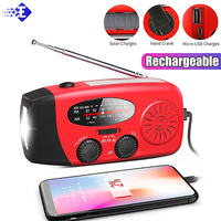 2000 MAh Emergency Radio With LED Lights Radio Solar Rechargeable Light Outdoor Camping Flashlight Waterproof Portable Light