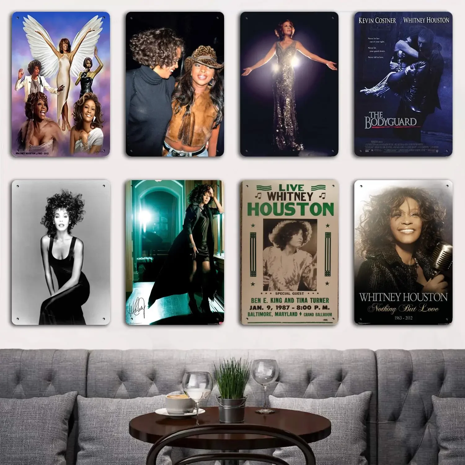 whitney houston poster Tin Metal Plaques and Signs Wall Decor, Captain Poster, Vintage Decor, Bar, Pub, Club, Wall Decoration