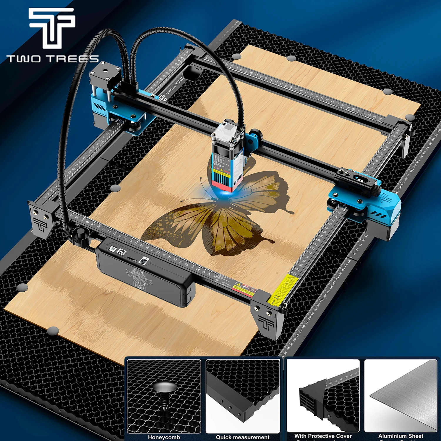 TWO TREES Upgraded Spliceable Honeycomb Working Table 2 in1 Extra large carving area for Laser Engraving Machine