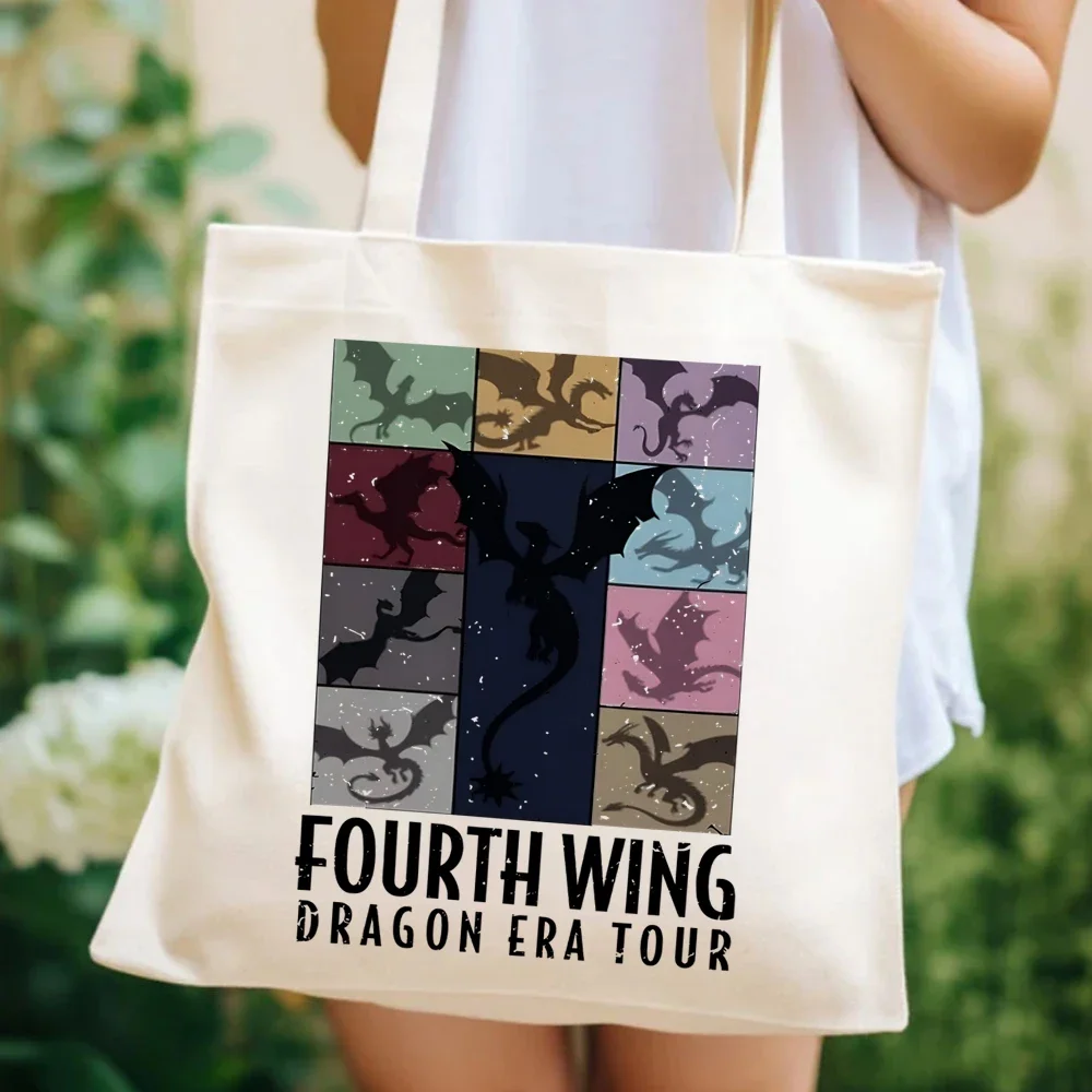Fourth Wing Bookish Tote Bags Riders Quadrant Dragon Rider Basgiath War College Ladies Shopping HandBags My Fantasy Era Tote bag