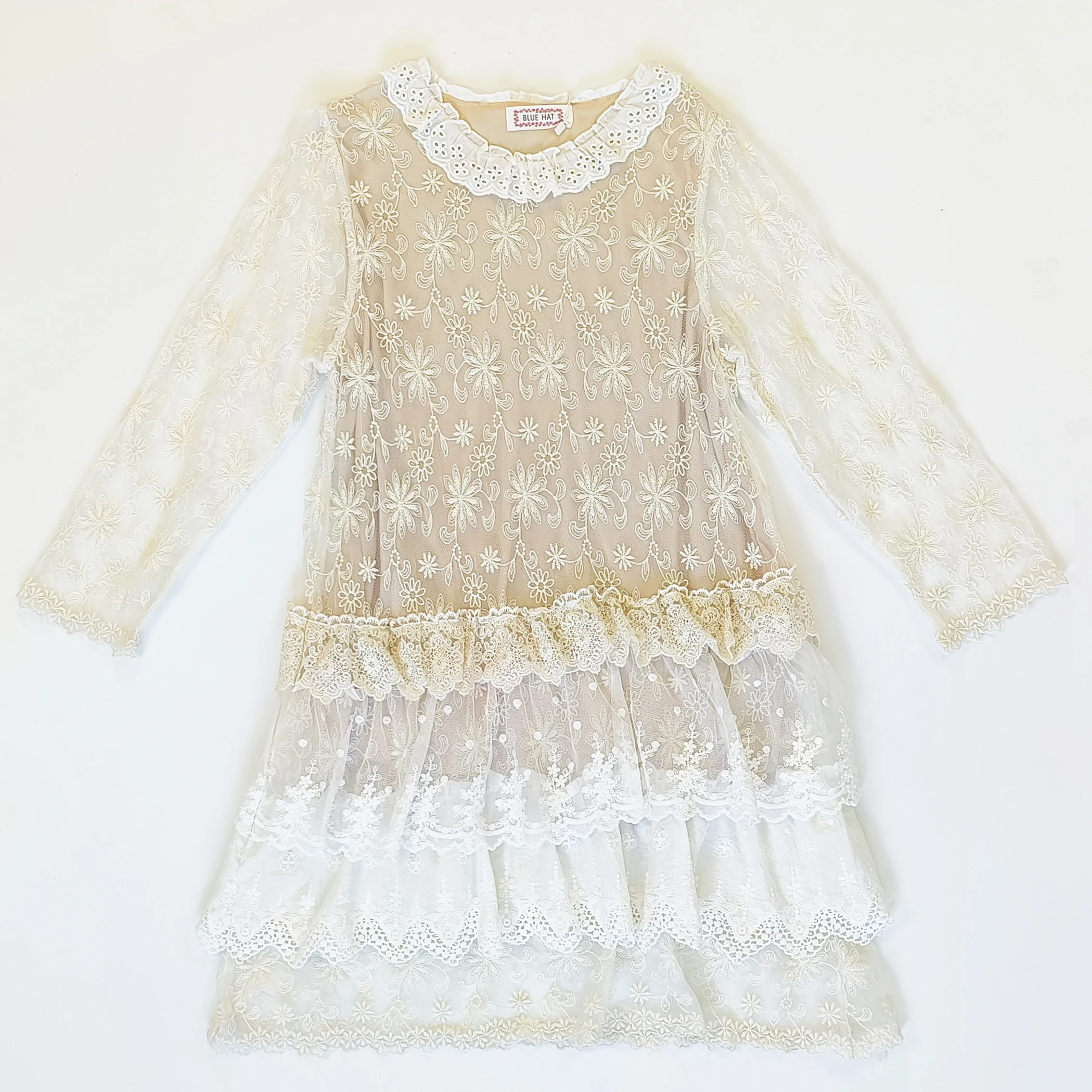 Japanese Sweet Lolita Lace Princess Dress Women Spring Summer Kawaii Cute Long Sleeve Elegant Fairy White Dresses