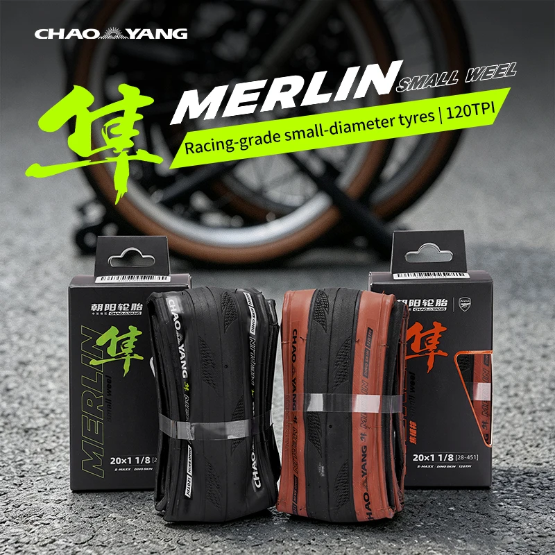 Chaoyang BMX Bicycle Tire 20x1 1/8 Folding Tyre 28-451 120TPI Dual Layer Puncture Protection 65-110psi Racing Grade Small Dia