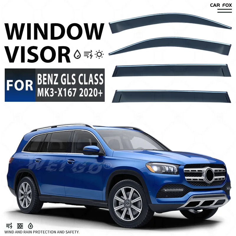 

For Mercedes Benz GLS Class X166 X167 Car Window Visor Awning Shelters Windshield Side Window Rain Sun Shade Auto Accessories