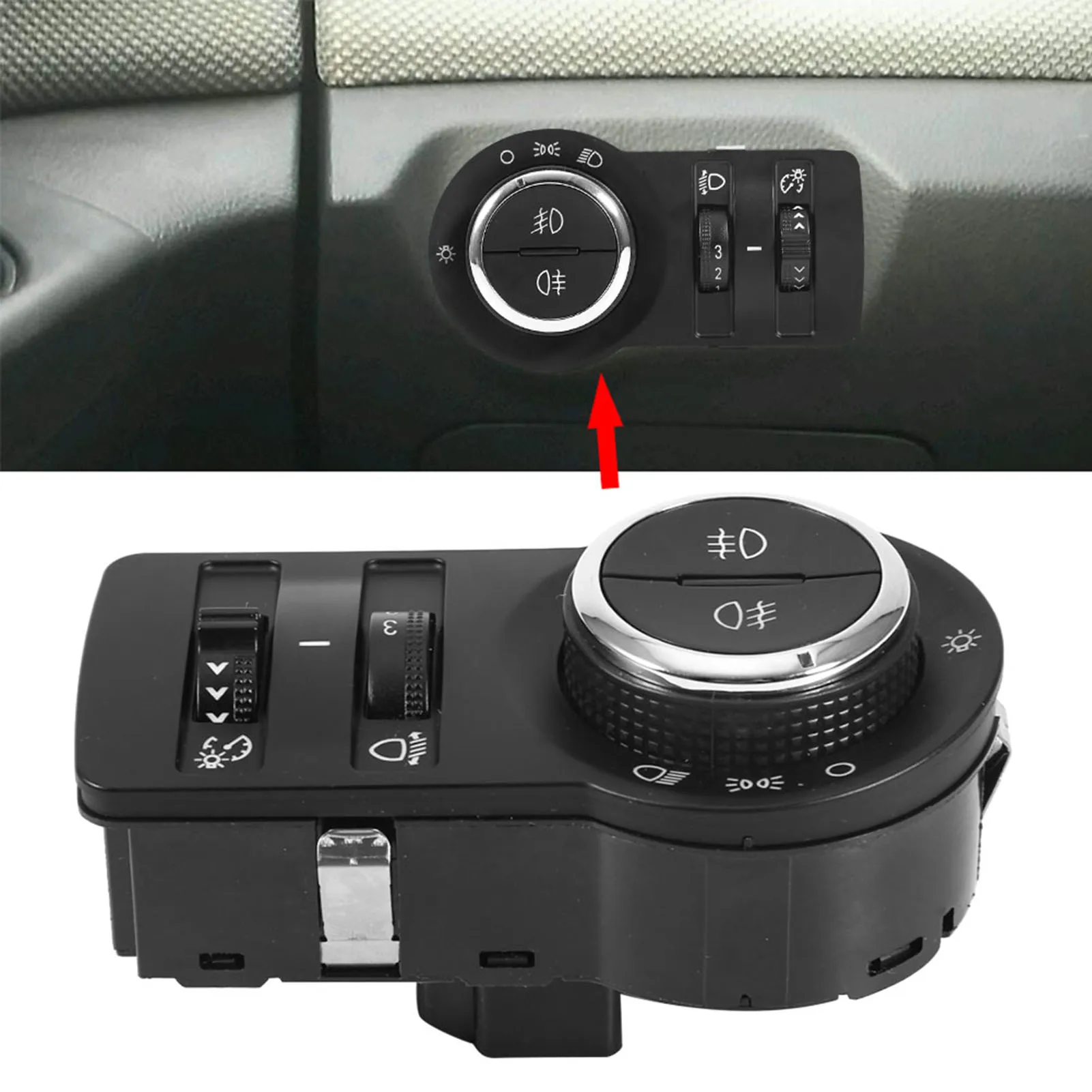 

Headlight Button Headlight Fog Lamp Control Switch Button Fog Light Switch for J300 J305 J308 1.4 1.6 13301749