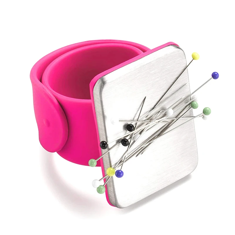 Magnetic Sewing Pin Cushion Silicone Wrist Needle Pad Safe Bracelet Pin Cushion Storage Sewing Pins Wristband Pin Holder